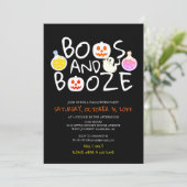 Invitation Éffrayant Booze et Booze Black Adult Halloween Par (Debout devant)