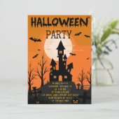 Invitation Éffrayant Castle Kids Halloween Party (Debout devant)