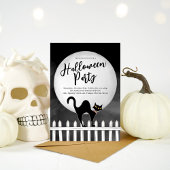 Invitation Éffrayant Chat noir Halloween
