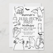 Invitation Éffrayant Chats thème Premier anniversaire (Devant)