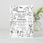 Invitation Éffrayant Chats thème Premier anniversaire (Debout devant)