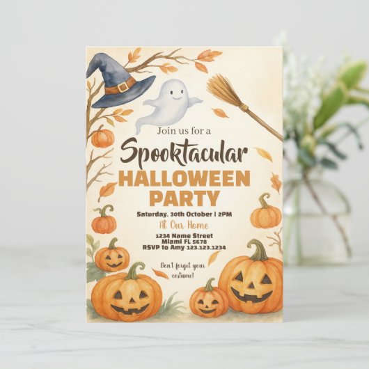 Invitation Éffrayant Costume (Debout devant)