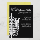 Invitation Éffrayant Déplaisant Skeleton X-Ray Halloween Part (Devant / Derrière)