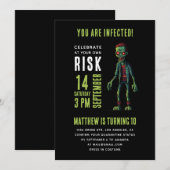 Invitation Éffrayant drôle de soirée anniversaire de enfant n (Devant / Derrière)