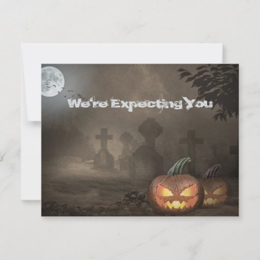 Invitation Éffrayant du Graveyard Party avec un te (Devant)