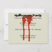 Invitation Éffrayant du Graveyard Party avec un te (Dos)