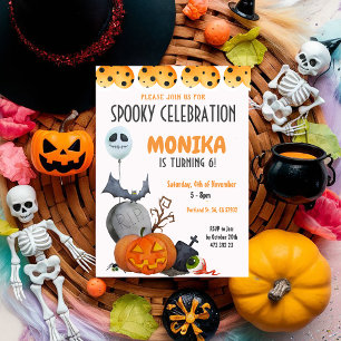 Invitation Éffrayant Enfants Halloween fête d'anniversaire
