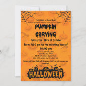 Invitation Éffrayant et amusant Halloween Citrouille Carving  (Devant)
