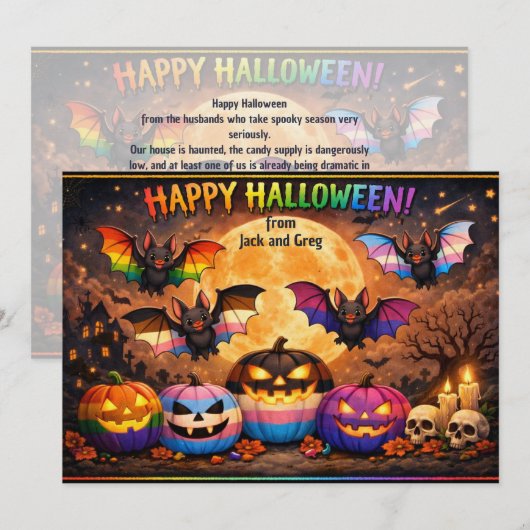 Invitation 🎃Effrayant et fier d'être hanté avec fierté (Devant / Derrière)
