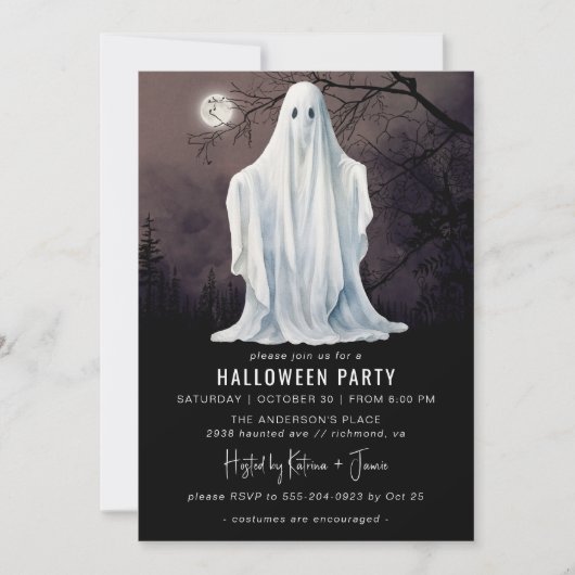 Invitation Éffrayant fantôme | All Age Classic Halloween Part (Devant)