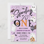 Invitation ÉFFRAYANT ! Fantôme Purple Halloween 1er anniversa (Devant)