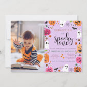 Invitation ÉFFRAYANT ! Filles Halloween 1er anniversaire (Devant)