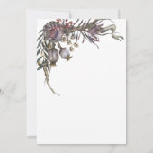 Invitation Éffrayant Floral Halloween Goth Automne Mariage (Dos)