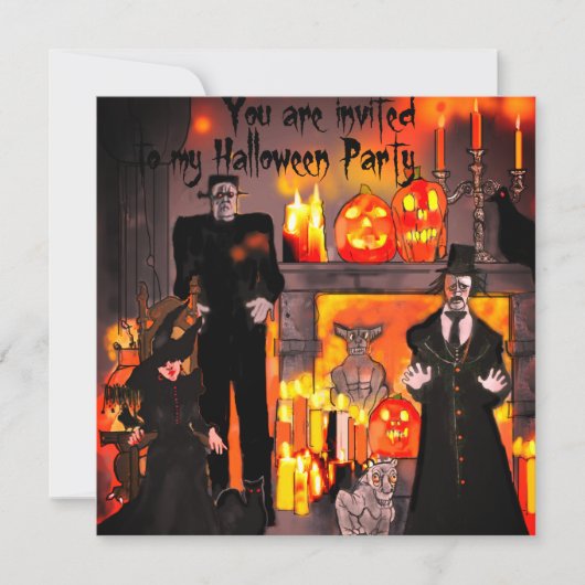 Invitation Éffrayant Frankenstein Haunted Mansion Halloween (Devant)