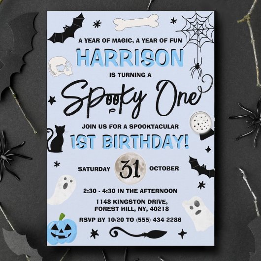 Invitation ÉFFRAYANT ! Garçons Halloween 1er anniversaire