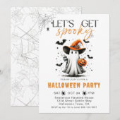 Invitation Éffrayant Ghost Halloween (Devant / Derrière)