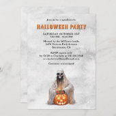 Invitation Éffrayant Ghost Jack O’Lantern Halloween Party (Devant / Derrière)
