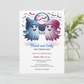 Invitation Éffrayant Ghosts Halloween Jumeaux Jumeaux Premier (Debout devant)