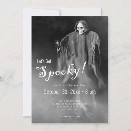 Invitation Éffrayant Ghosts Skeleton Halloween Party (Devant)
