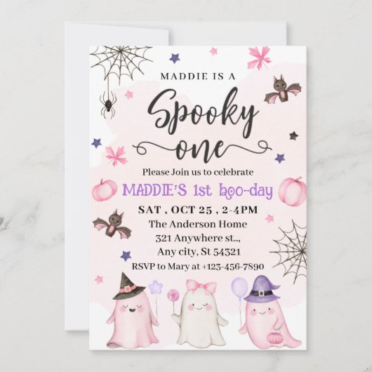 Invitation Éffrayant Halloween 1er anniversaire (Devant)