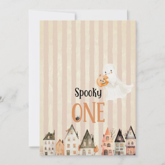 Invitation Éffrayant | Halloween 1er anniversaire (Dos)