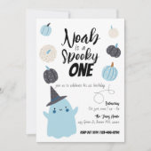 Invitation Éffrayant | Halloween 1er anniversaire | Citrouill (Devant)