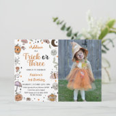 Invitation Éffrayant Halloween 3ème anniversaire de fête Phot (Debout devant)