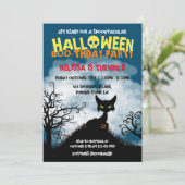 Invitation Éffrayant Halloween Anniversaire de enfant Party (Debout devant)