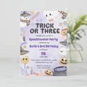 Invitation Éffrayant Halloween Cute Ghost 3ème anniversaire (Debout devant)