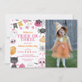 Invitation Éffrayant Halloween Cute Ghost 3ème anniversaire P (Devant)