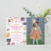 Invitation Éffrayant Halloween Cute Ghost 3ème anniversaire P (Debout devant)