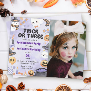 Invitation Éffrayant Halloween Cute Ghost 3ème anniversaire P