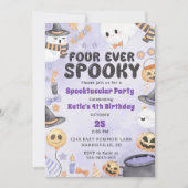 Invitation Éffrayant Halloween Cute Ghost 4e anniversaire (Devant)
