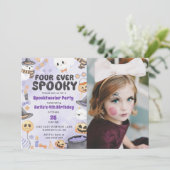 Invitation Éffrayant Halloween Cute Ghost 4ème anniversaire P (Debout devant)