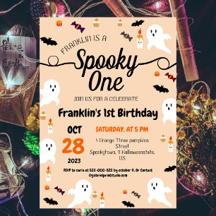 Invitation Éffrayant Halloween Cute Ghouls Anniversaire
