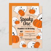 Invitation Éffrayant Halloween Cute Ghouls Anniversaire (Devant / Derrière)