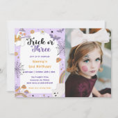 Invitation Éffrayant Halloween Fantôme 3ème anniversaire de f (Devant)