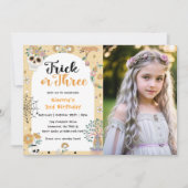 Invitation Éffrayant Halloween Fantôme 3ème anniversaire Phot (Devant)