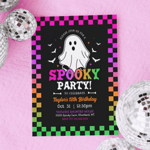 Invitation Éffrayant Halloween Fantôme Anniversaire Rétro