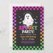 Invitation Éffrayant Halloween Fantôme Anniversaire Rétro (Devant)