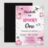 Invitation Éffrayant Halloween fille anniversaire (Devant / Derrière)