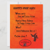 Invitation Éffrayant Halloween Party Goblins Citrouilles Blac (Dos)