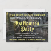 Invitation Éffrayant Hauné Cheval tiré Panier Halloween Party (Dos)