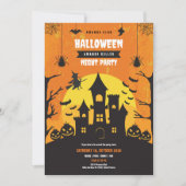 Invitation Éffrayant Haunted Castle Halloween Soirée (Devant)