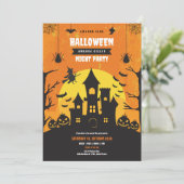 Invitation Éffrayant Haunted Castle Halloween Soirée (Debout devant)