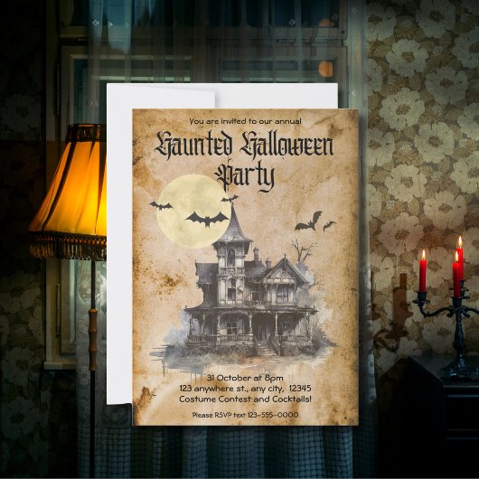 Invitation Éffrayant Haunted House Halloween Costume Party