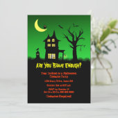 Invitation Éffrayant Haunted House Halloween Parti (Debout devant)