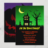 Invitation Éffrayant Haunted House Halloween Parti (Devant / Derrière)