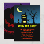 Invitation Éffrayant Haunted House Halloween Parti (Devant / Derrière)