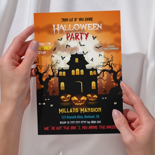 Invitation Éffrayant Haunted House Halloween Parti